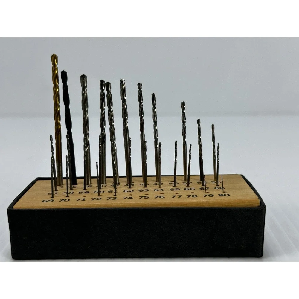 Vintage Wood Wooden‎ Drill Index Tool Organizer